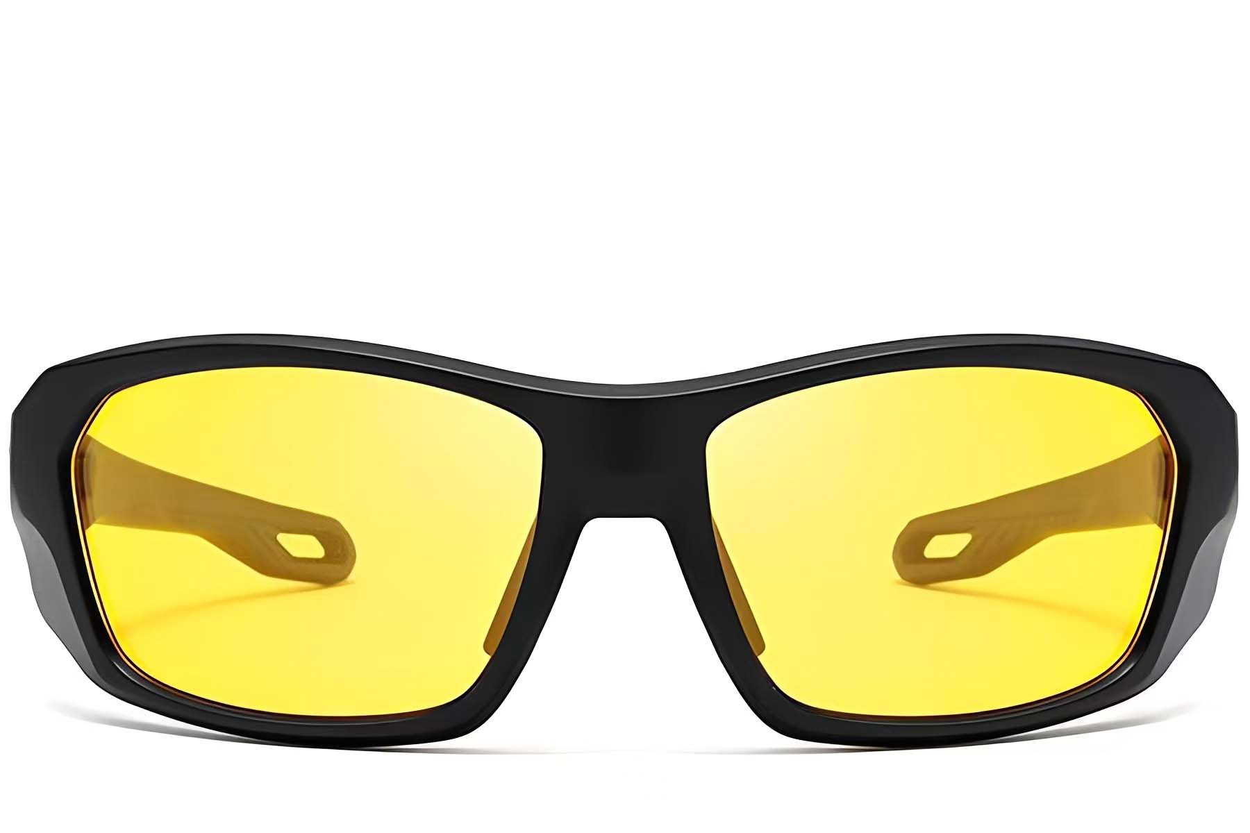 BS0205-0067_Yellow_Rectangular_TR90_Sunglasses_front
