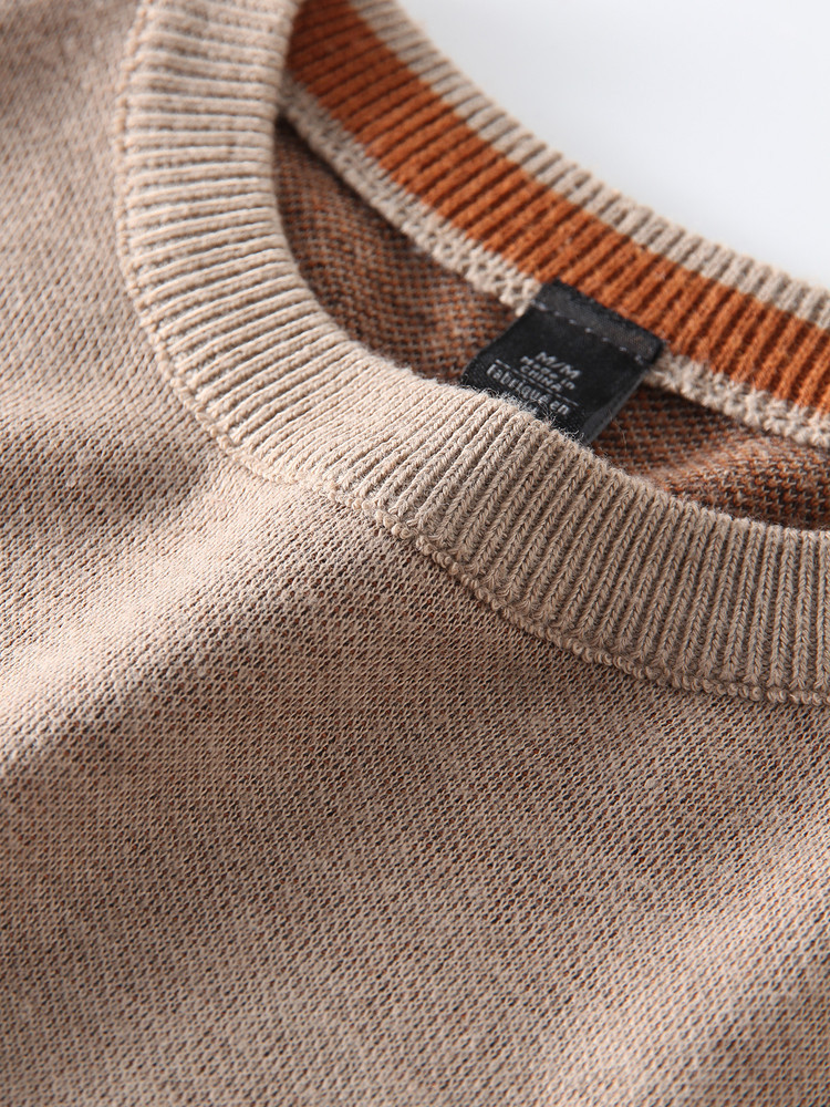 Maglione da uomo a maniche lunghe con scollo rotondo e stampa sfumata, modello girocollo, pullover alla moda