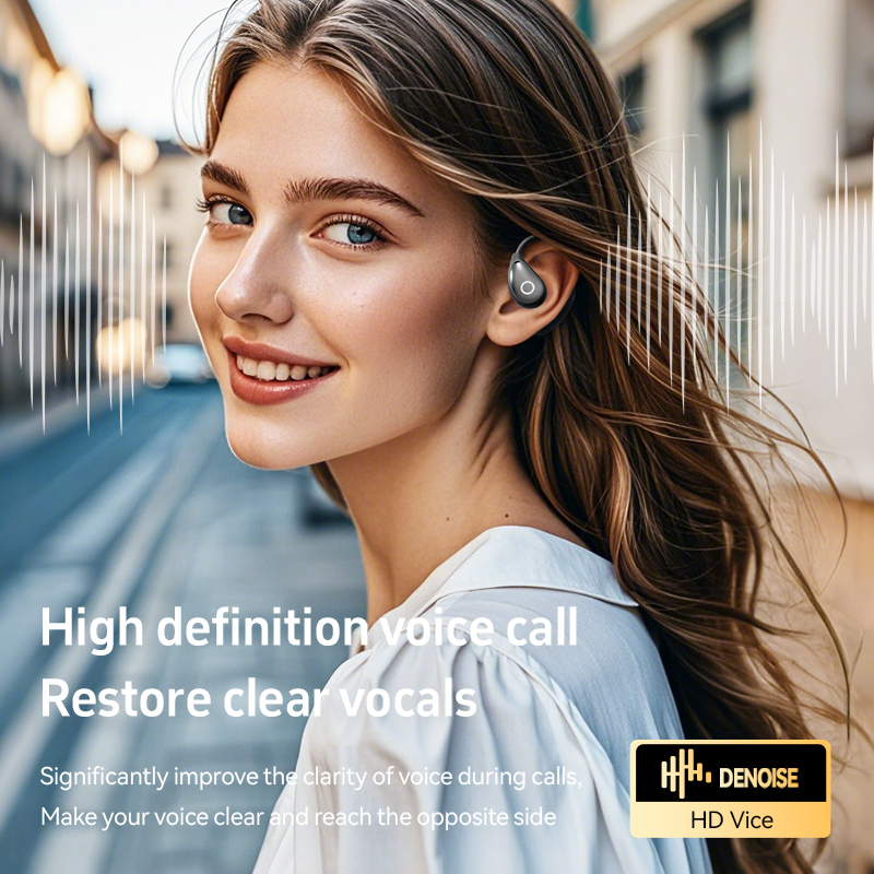 Wireless Open-Ear Bluetooth Earbuds with Leather Charging Case Model#M95