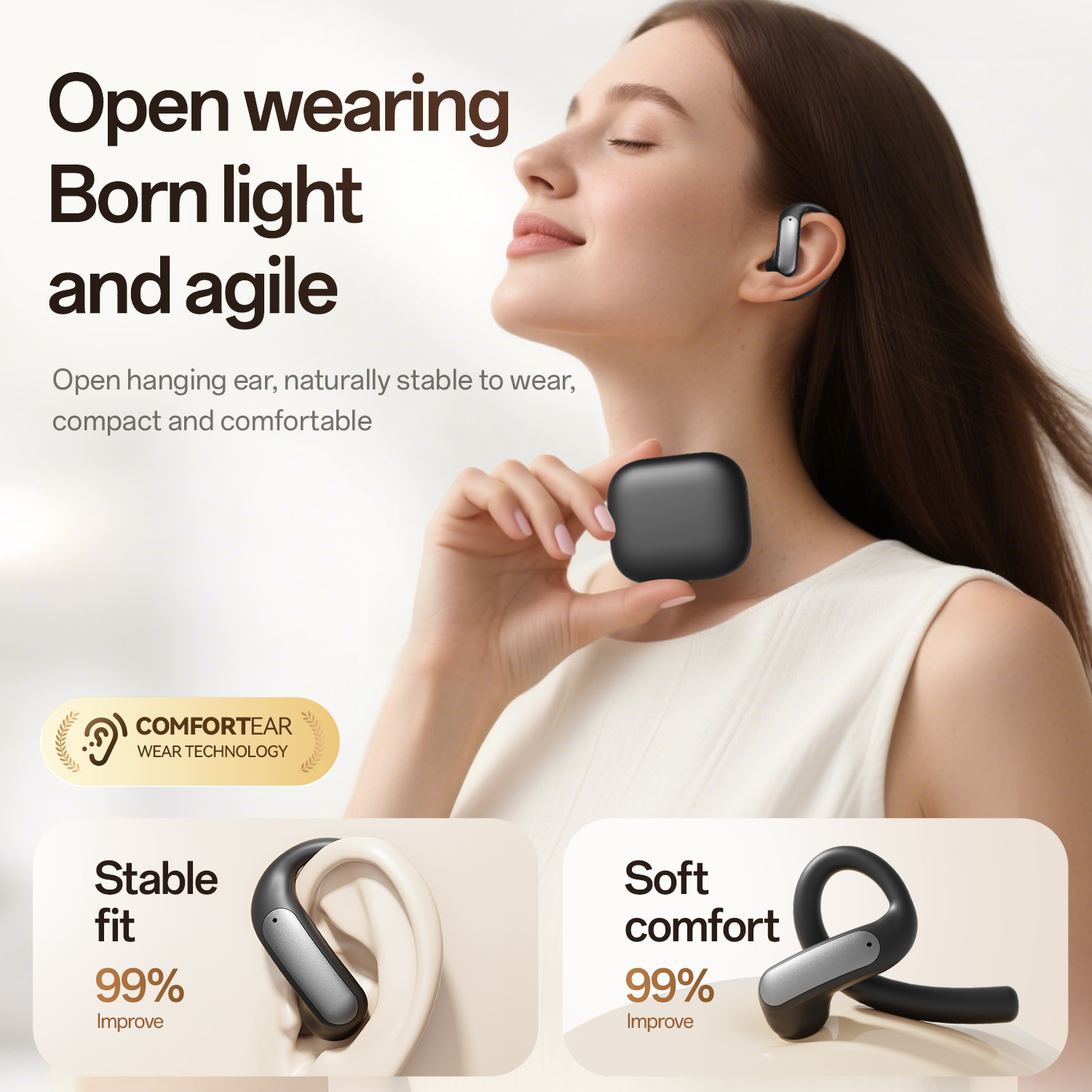 Earthsong Open-Ear Wireless Earbuds with Zero Latency Model#M140
