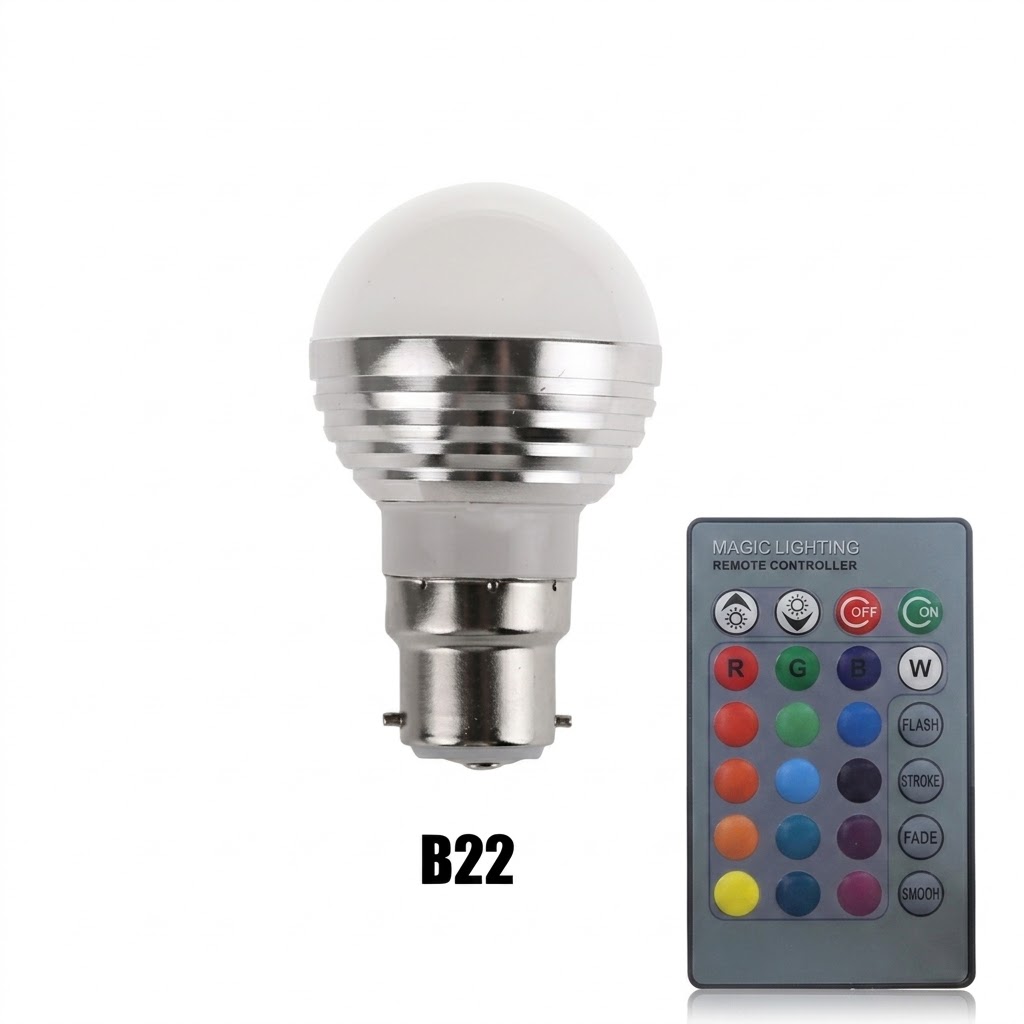 Smart RGB LED Light Bulb with Remote Control E27/E26/B22