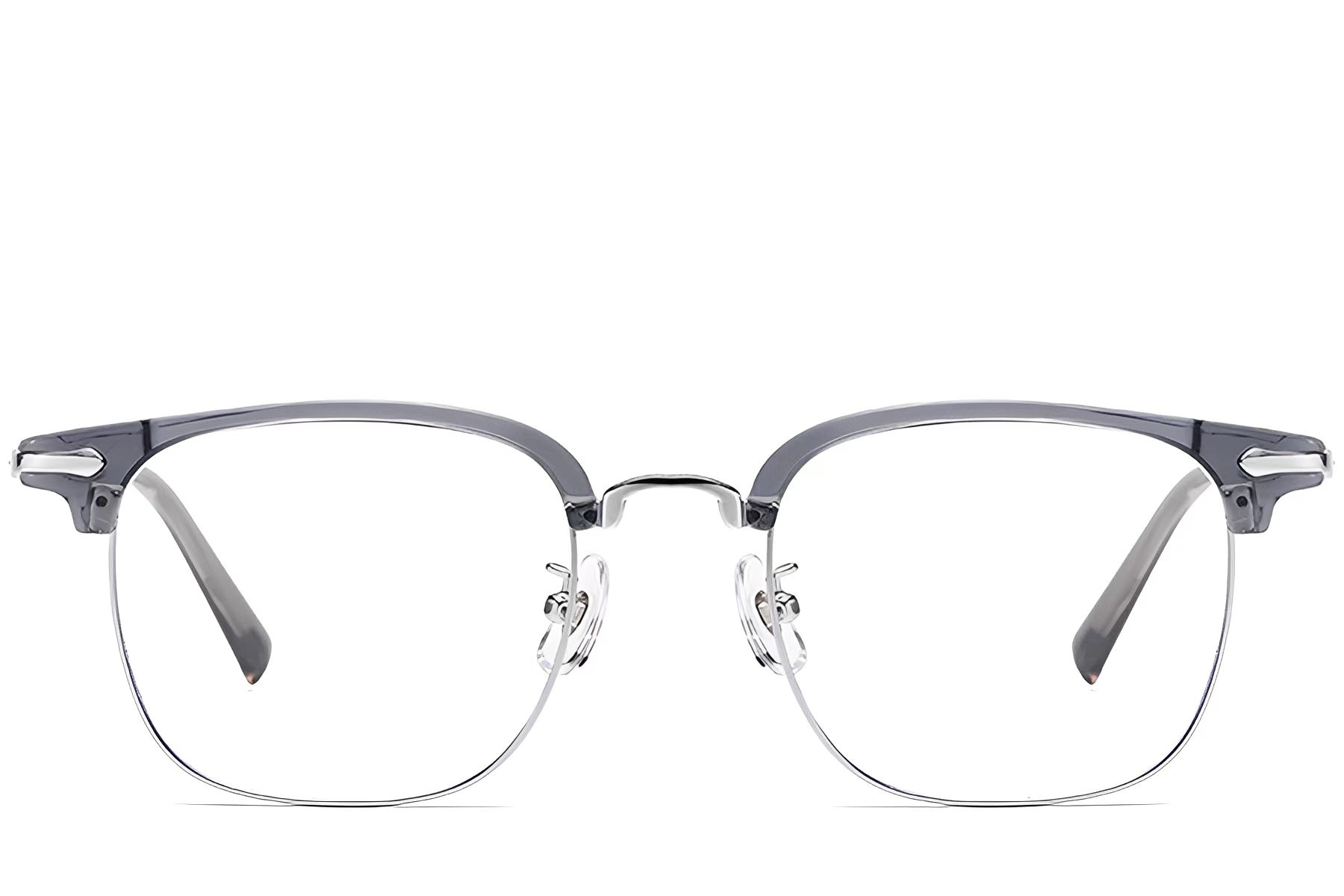 BS1913-0199_Grey_Semi-rimless_TR90_Glasses_front
