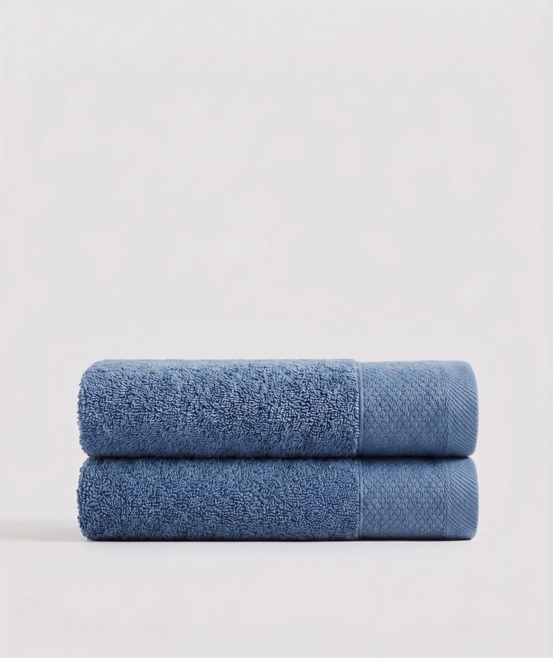 Cotton Plush Terry Bath Towel Set with Dobby Border - 2-Piece Set