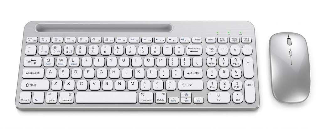 Versatile Bluetooth 5.2 & 2.4G Slim Wireless Keyboard & Mouse Combo, Type-C