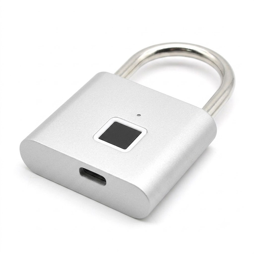 IP55 Waterproof Smart Fingerprint Padlock, 0.5s Quick Unlock Biometric Lock, 180-Day Battery Life, Heavy Duty Zinc Alloy & Stainless Steel for Gate, Bike, Outdoor