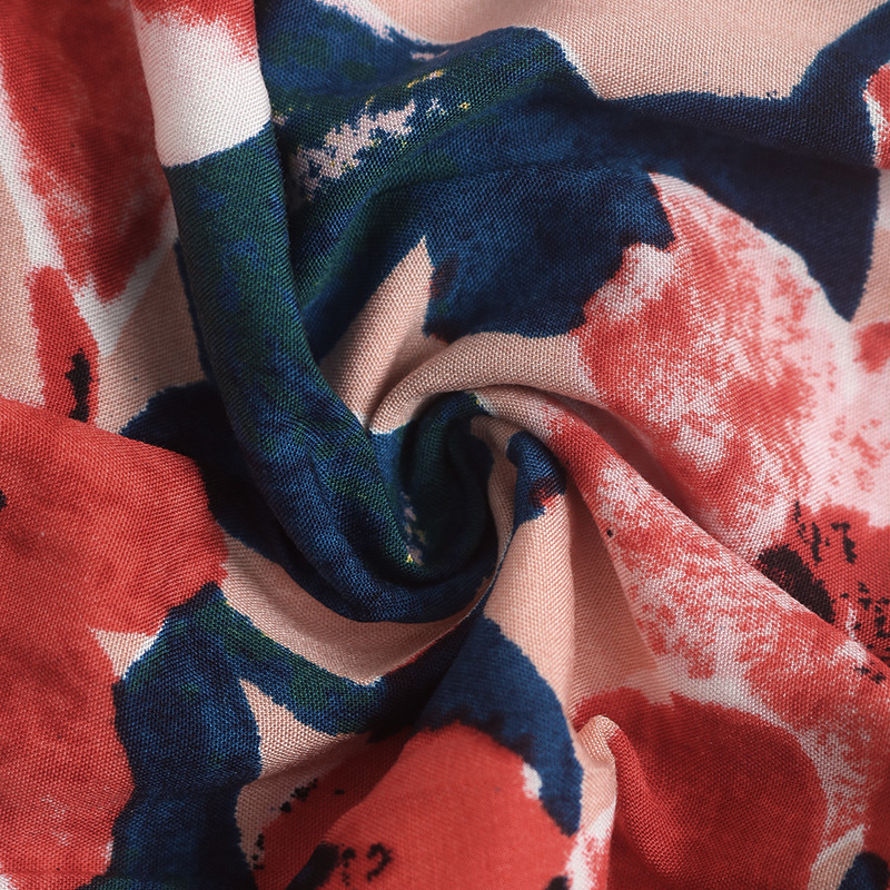 Robe midi fleurie à volants pour femme - Bretelles spaghetti d'été