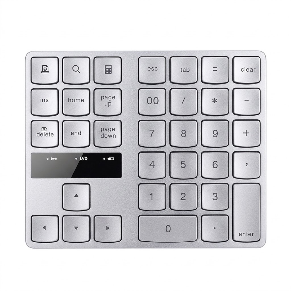 Clavier numérique sans fil portable 2,4 GHz avec inclinaison ergonomique de 15°