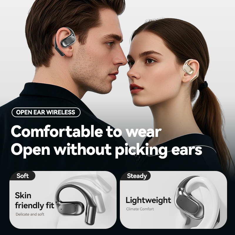 Open-Ear Wireless Bluetooth Earbuds with LED Charging Case Model#M114