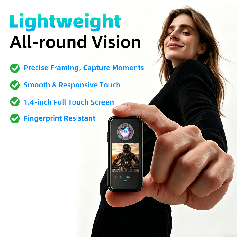 4K Magnetic Thumb Camera - Portable Action Cam with 136° Wide Angle