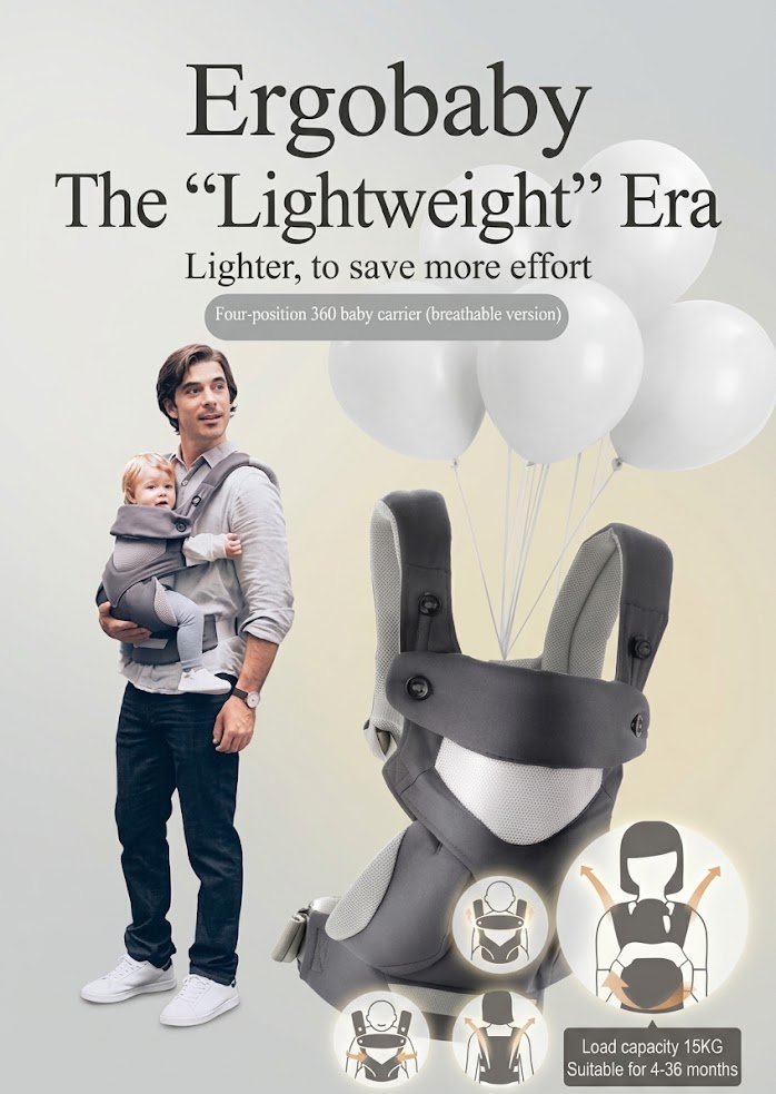Ergonomic 360 Breathable Baby Carrier for Newborns & Toddlers