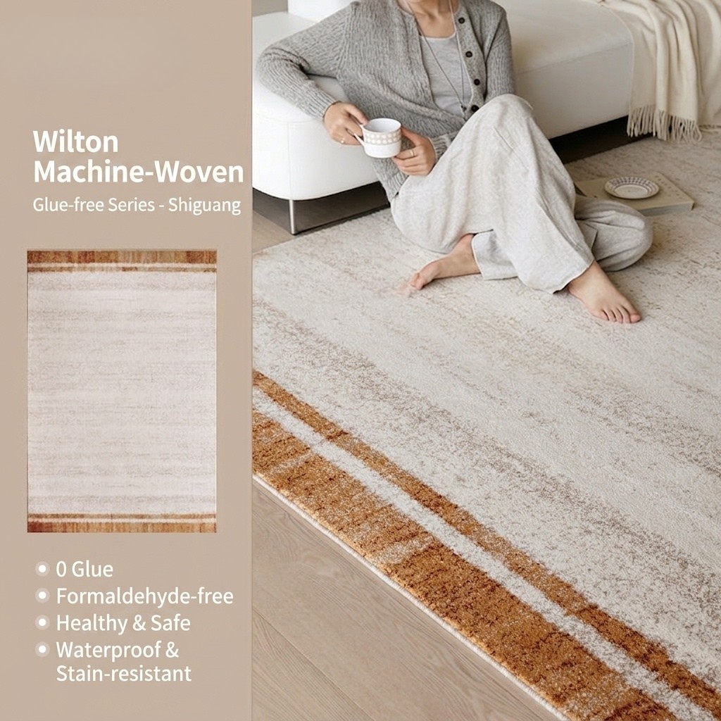 Modern Abstract Wool Blend Area Rug - Waterproof & Anti-Bacterial