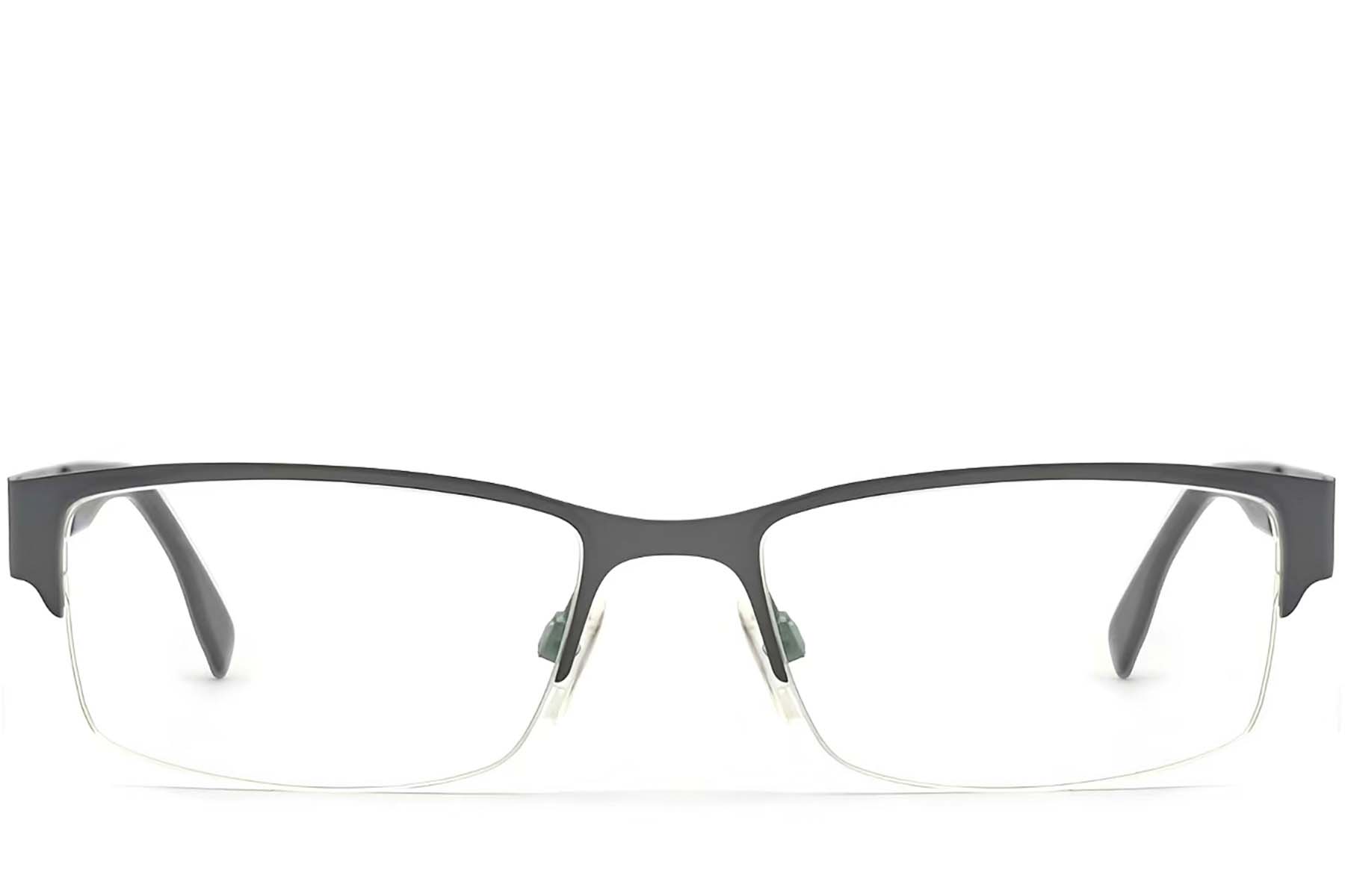 BS2012-0443_Grey_Semi-rimless_Metal_Glasses_front