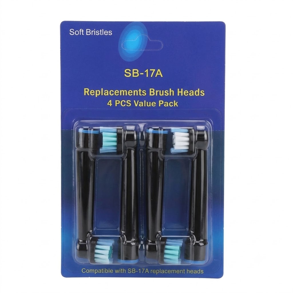 Soft Bristle Electric Toothbrush Replacement Heads, Compatible with Oral-B