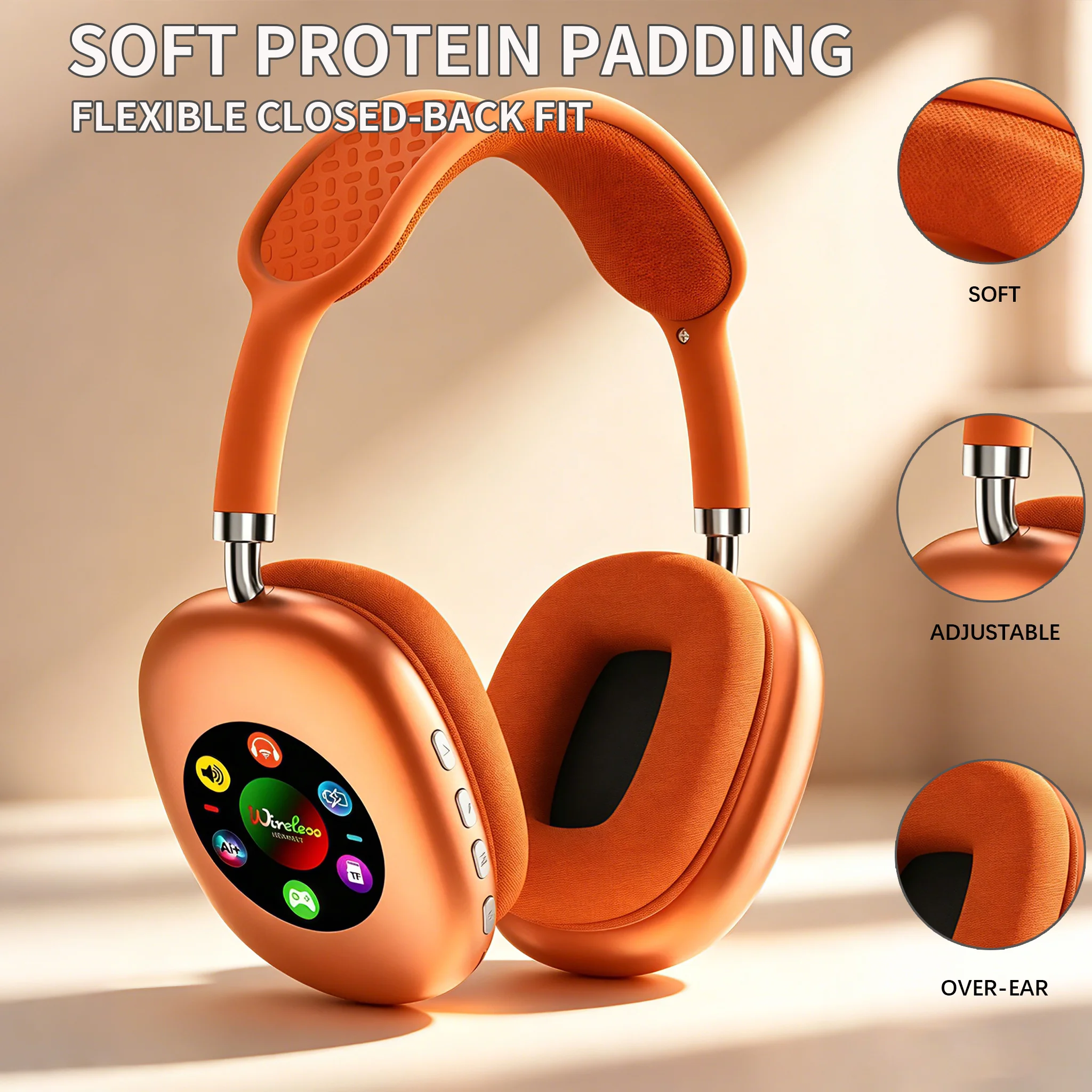 Casque sans fil Bluetooth avec écran numérique RGB - AKZ615B