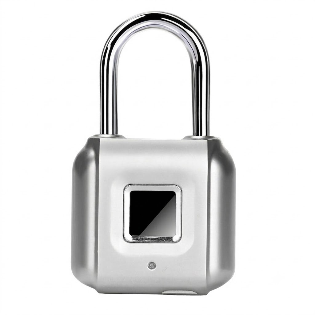Biometric Fingerprint Padlock, IP26 Waterproof Keyless Security Lock, 1-Year Standby USB Rechargeable, Durable Zinc Alloy Shackle for Gym, School, Travel