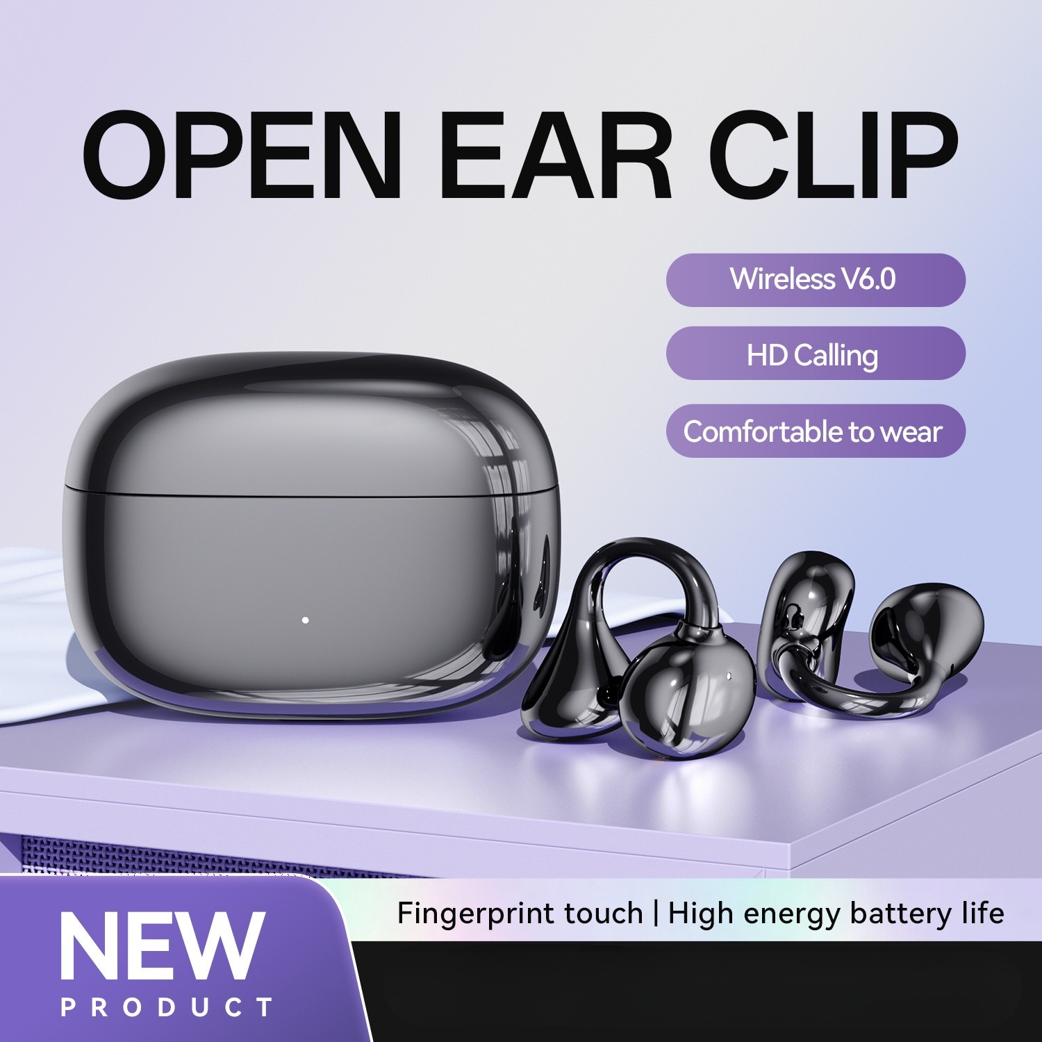 Wireless Open Ear Clip Headphones - Bluetooth 6.0 Model#M159