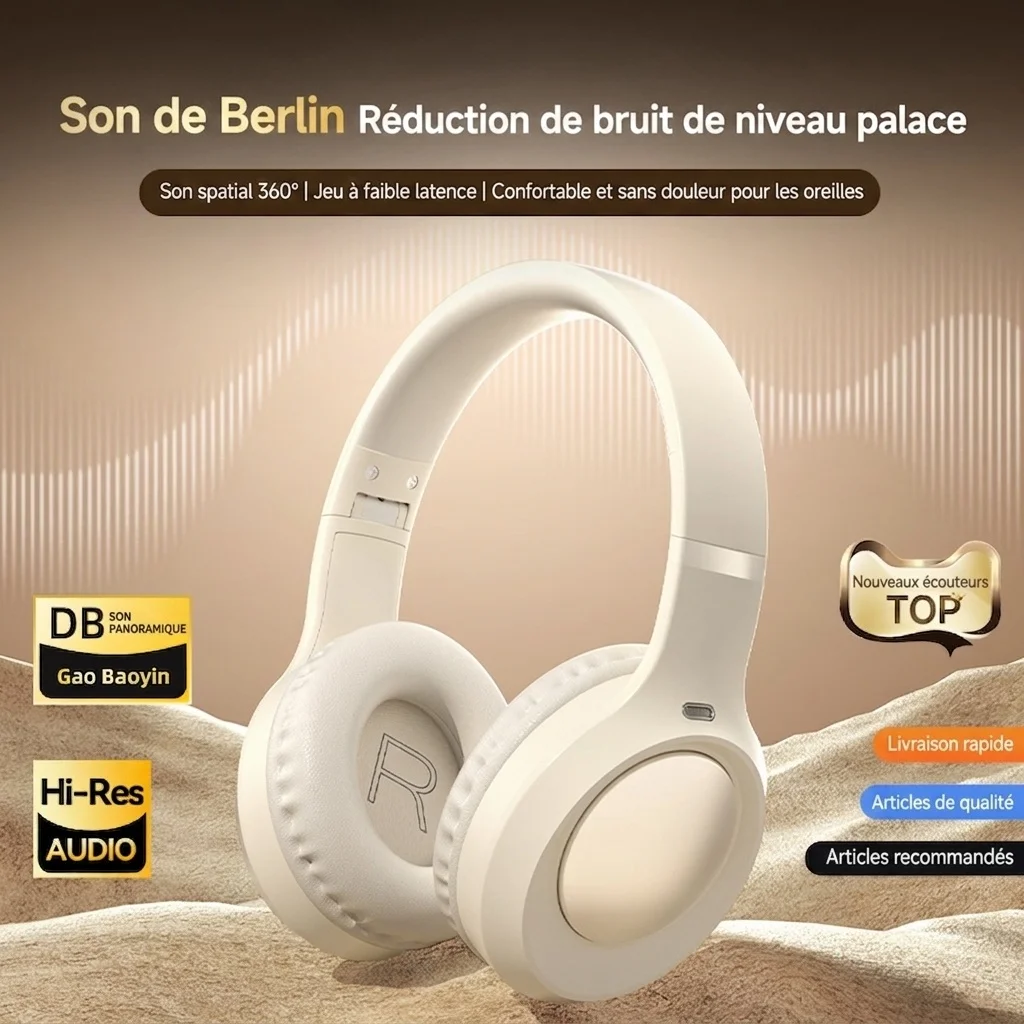 Casque sans fil Bluetooth 6.0 | Audio haute résolution et autonomie de 15 h