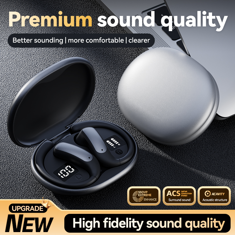 Open-Ear Wireless Bluetooth 5.4 Earbuds with LED Power Display Model#M134