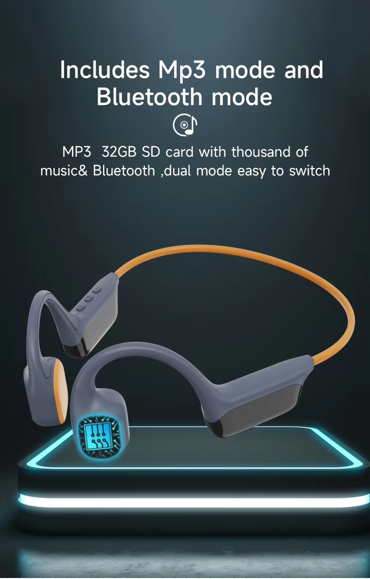IPX8 Waterproof Bone Conduction Sports Headphones with 32GB MP3