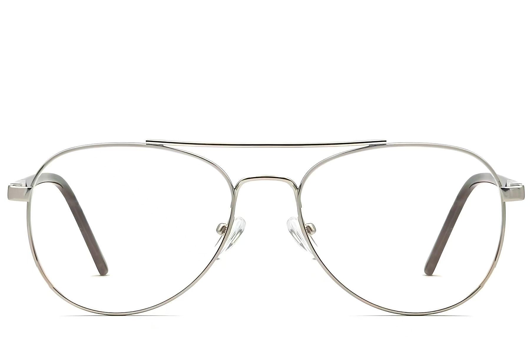 BS2012-1081_Silver_Aviator_Metal_Glasses_front
