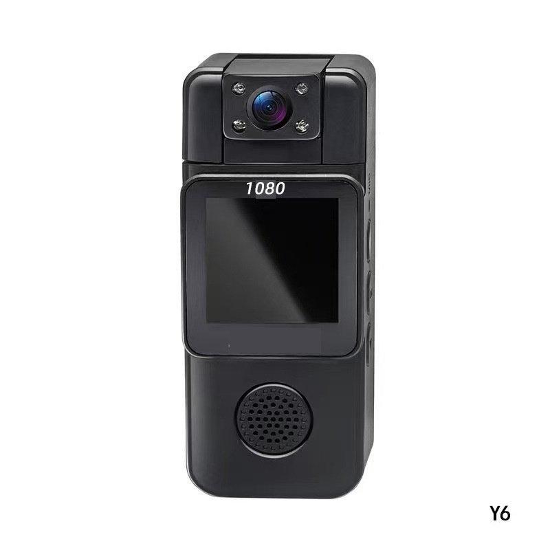 Minicámara de acción 4K de bolsillo con lente giratoria de 180° y detección de movimiento por Wi-Fi.