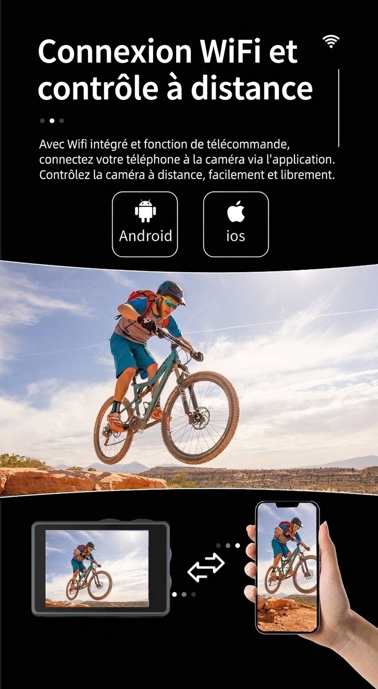 Videocamera sportiva subacquea OurLife 5K Ultra HD, impermeabile fino a 30 metri, stabilizzazione elettronica dell'immagine (EIS), doppio schermo, obiettivo grandangolare da 170°, ideale per sport subacquei.