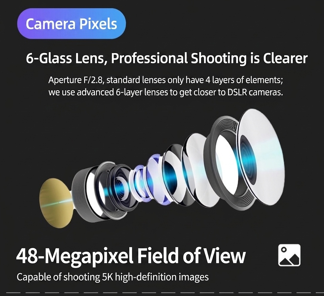 Cámara de acción OurLife 5K 30FPS, 48MP, resistente al agua hasta 30M, EIS de 6 ejes, doble pantalla, gran angular de 170°, cámara deportiva WiFi