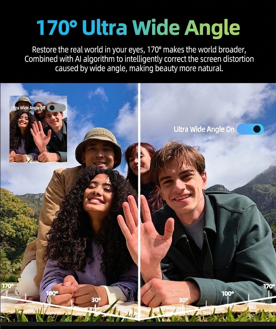 Cámara de acción OurLife 5K 30FPS, 48MP, resistente al agua hasta 30M, EIS de 6 ejes, doble pantalla, gran angular de 170°, cámara deportiva WiFi