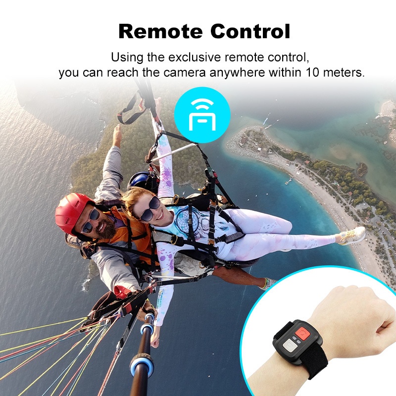 Cámara de acción 4K, sumergible hasta 30 m, doble pantalla HD, lente gran angular de 170°, WiFi, cámara para vlogs deportivos subacuáticos.