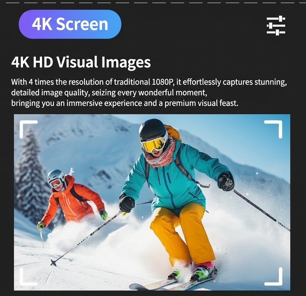 Cámara de acción 4K a 60 FPS, resistente al agua hasta 30 m, estabilización electrónica de imagen (EIS) de 6 ejes, doble pantalla, gran angular de 170°, cámara deportiva con pantalla táctil y conexión Wi-Fi.