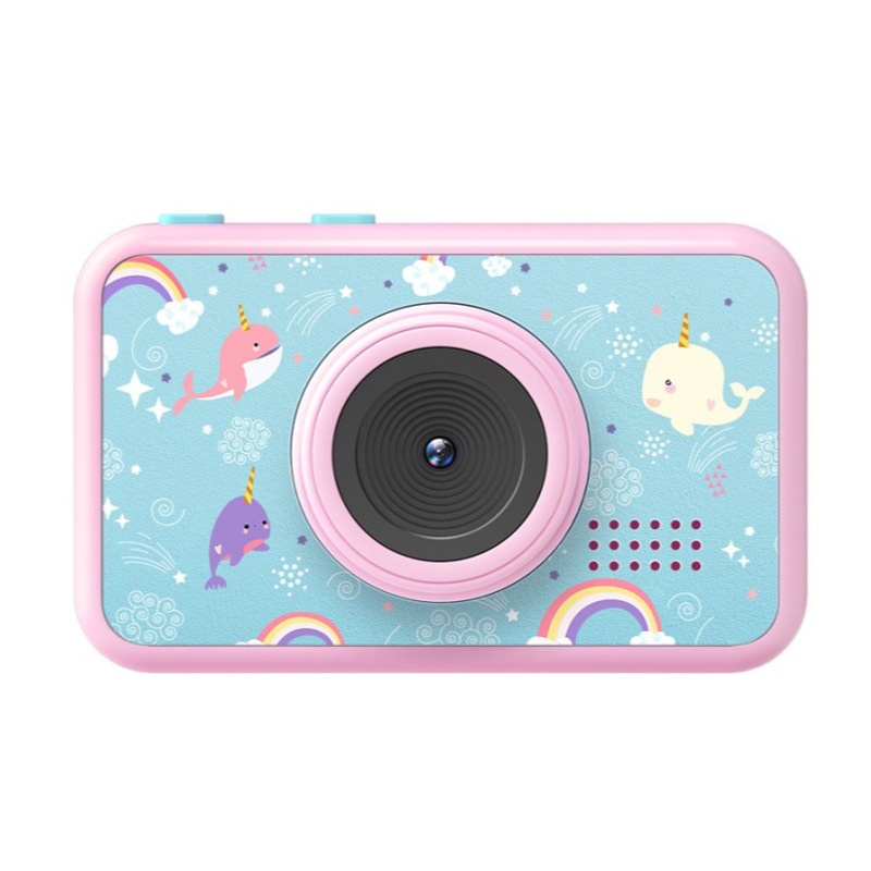 Cámara digital OurLife para niños, doble lente, video HD 1080p, cámara de juguete con diseño de dibujos animados, regalo de cumpleaños para niños y niñas.