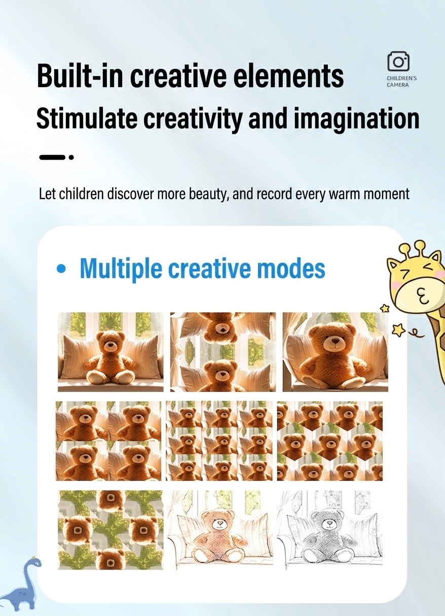 Cámara de acción sumergible OurLife Kids, vídeo HD 1080P, pantalla de 2 pulgadas, divertidos filtros y juegos, cámara de juguete subacuática, regalo para niños.