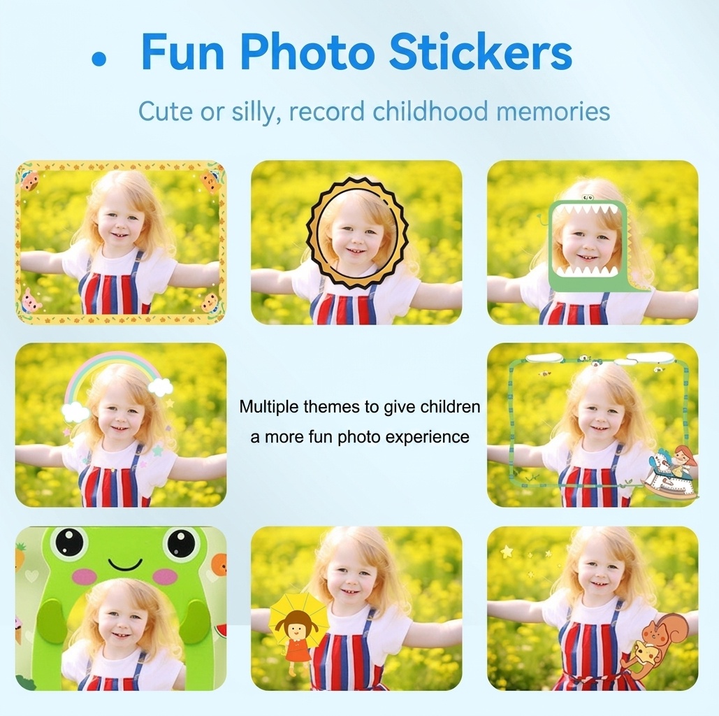 Cámara de acción sumergible OurLife Kids, vídeo HD 1080P, pantalla de 2 pulgadas, divertidos filtros y juegos, cámara de juguete subacuática, regalo para niños.