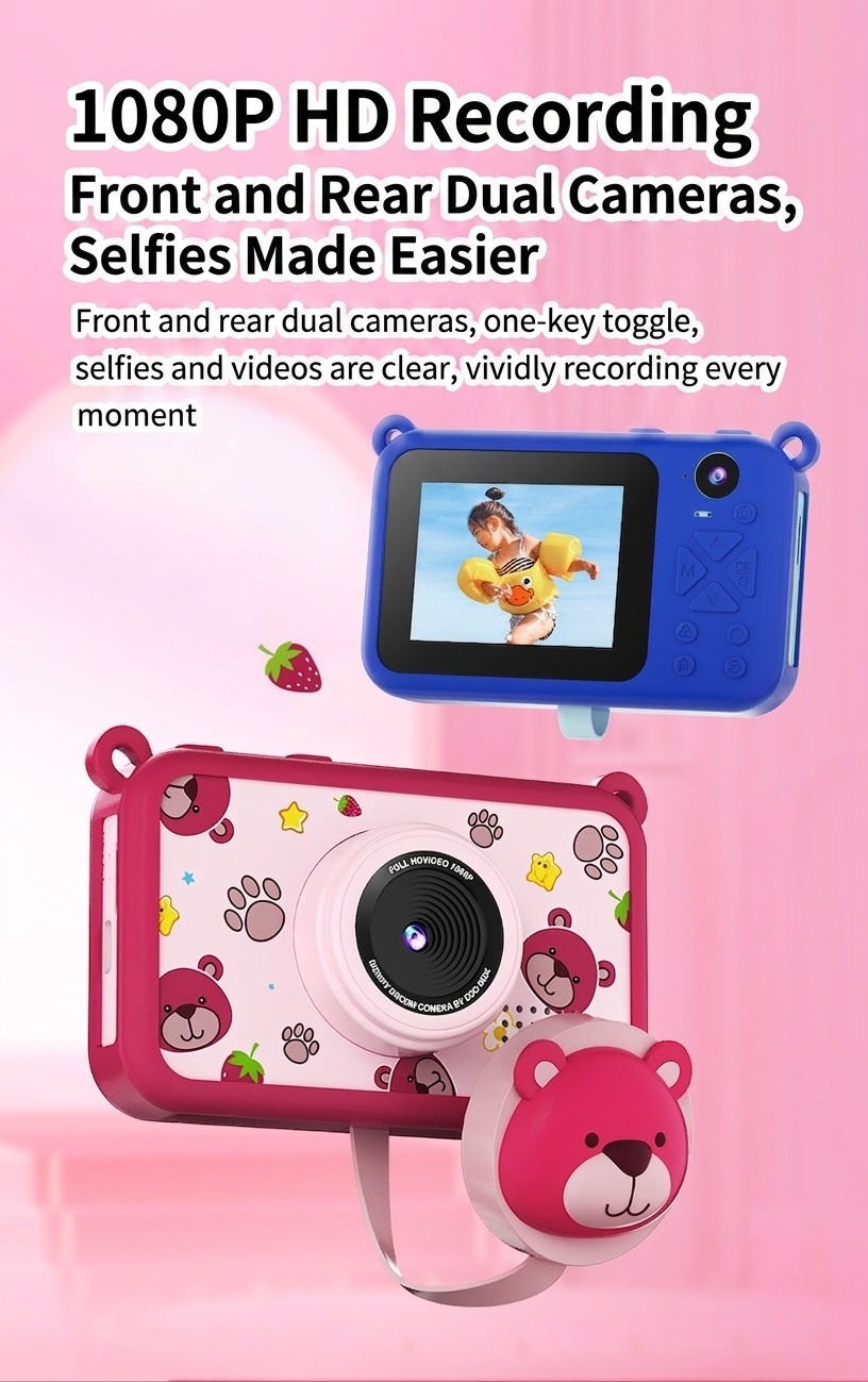 Cámara de juguete OurLife para niños, pantalla de 2,4 pulgadas, cámara de vídeo digital, juguete educativo, regalo de cumpleaños para niños y niñas pequeños.
