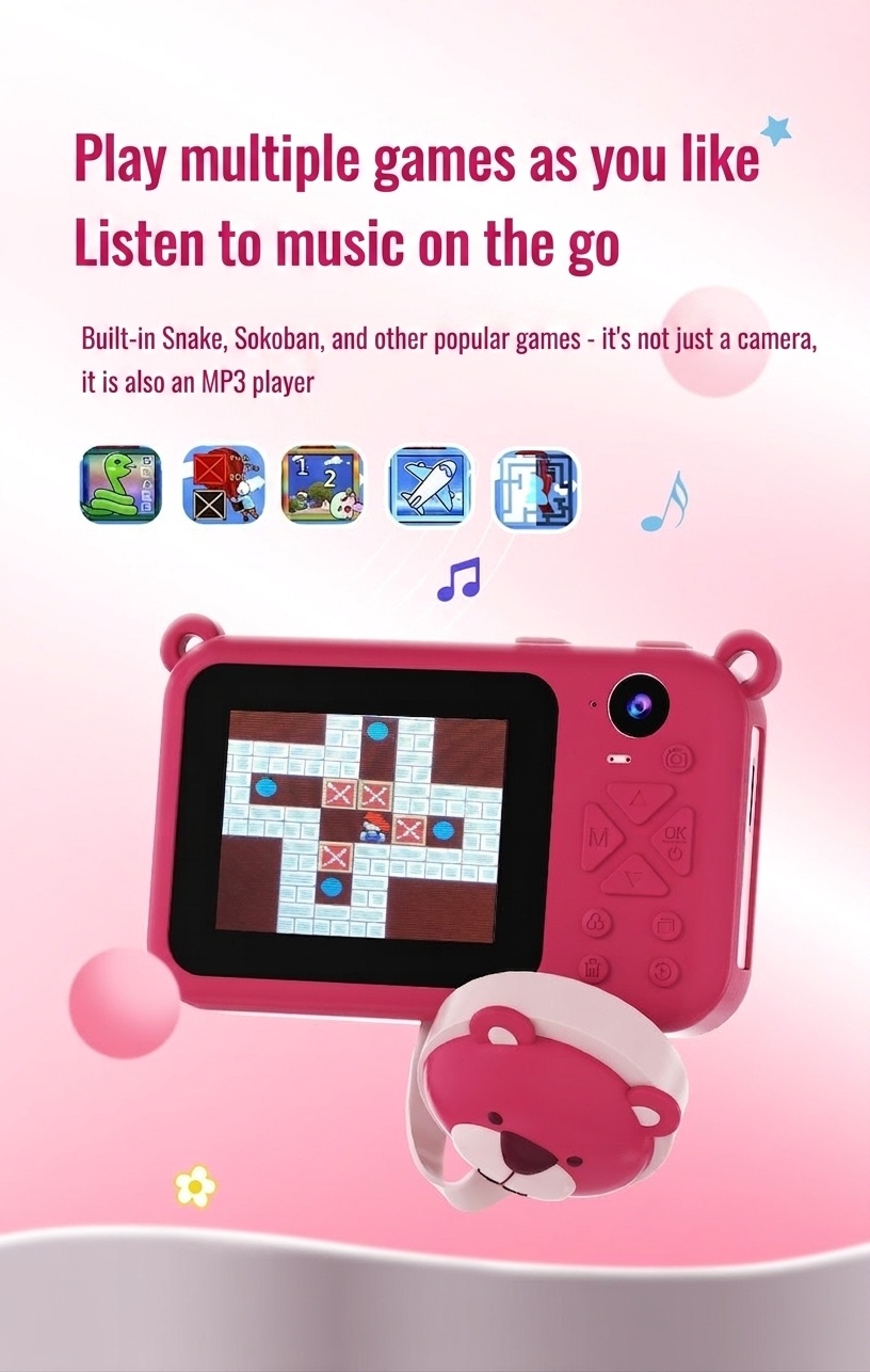 Cámara de juguete OurLife para niños, pantalla de 2,4 pulgadas, cámara de vídeo digital, juguete educativo, regalo de cumpleaños para niños y niñas pequeños.
