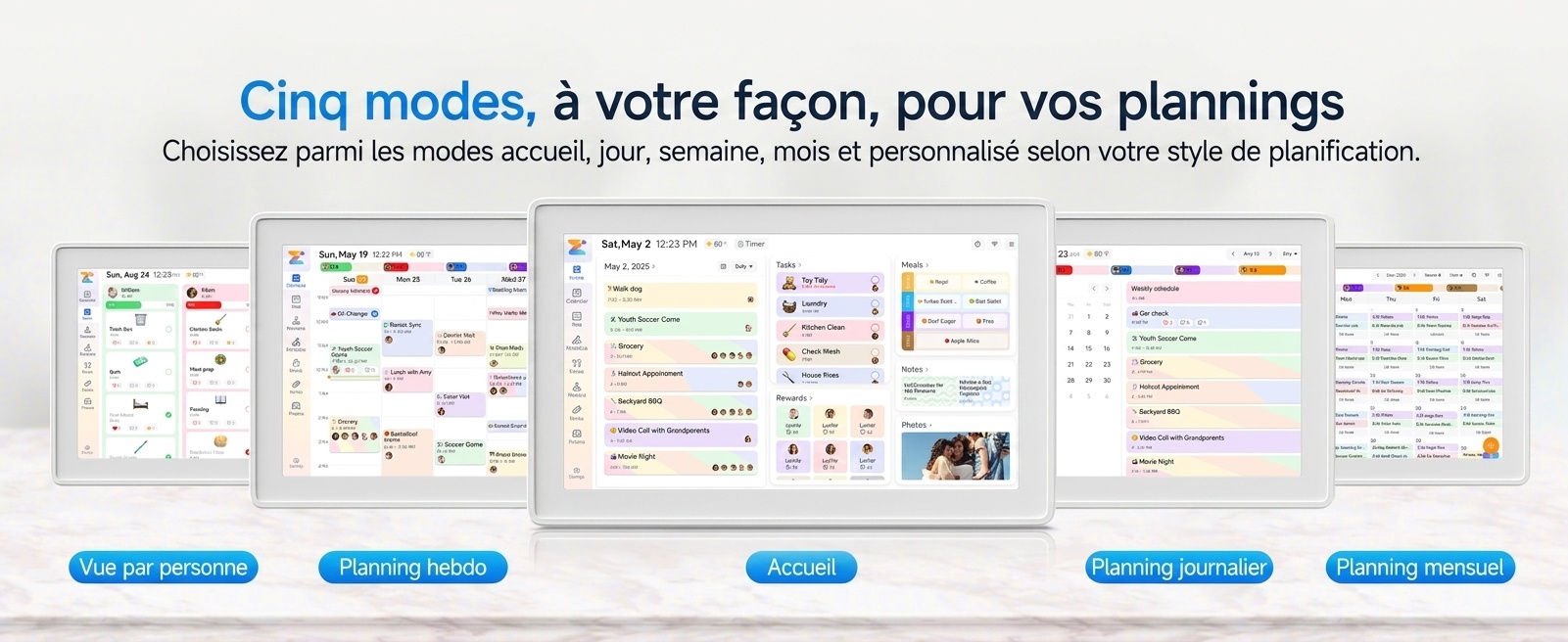 Calendrier familial intelligent et cadre photo numérique Kinstone 15,6 pouces