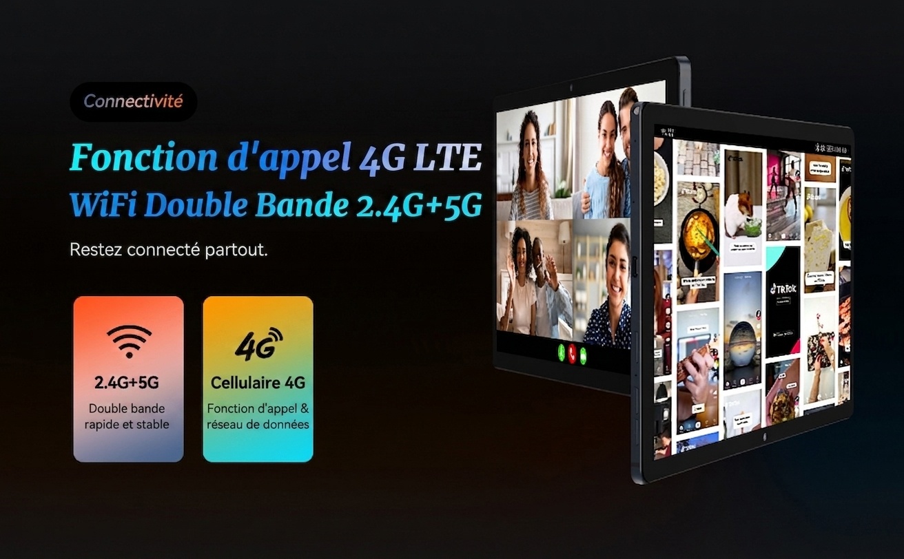 Tablette Kinstone 10,1" FHD IPS Android 12 8 Go/128 Go
