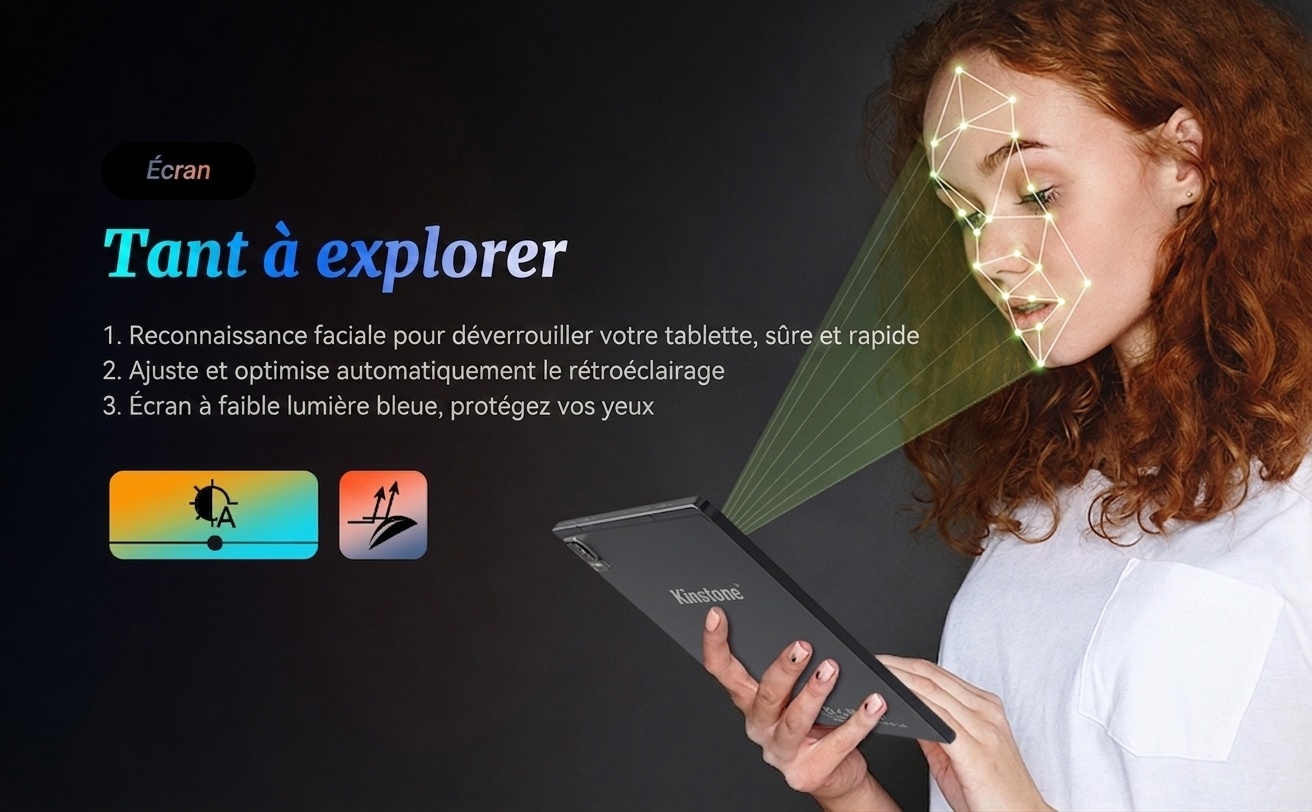 Tablette Kinstone 10,1" FHD IPS Android 12 8 Go/128 Go