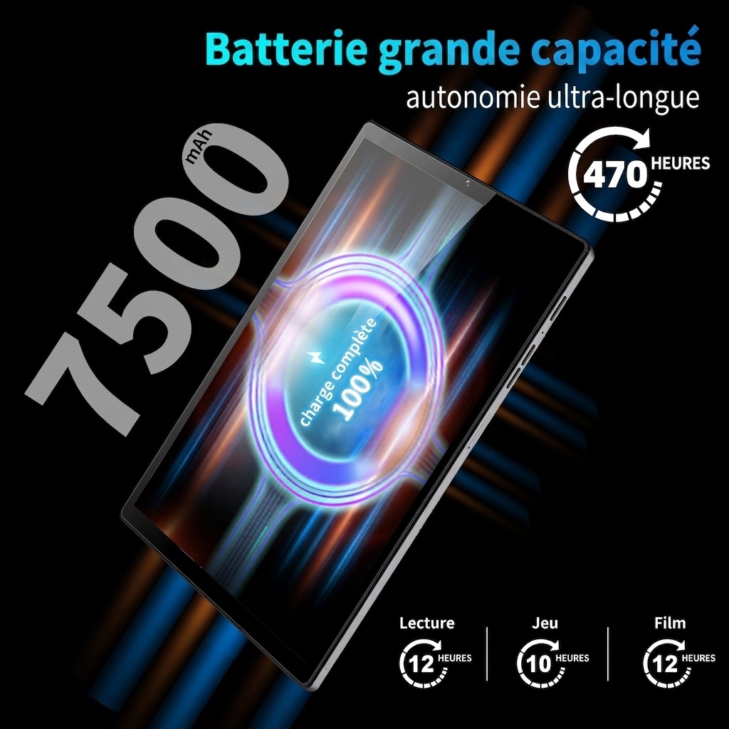 Tablette Kinstone 10,3" FHD Android 12, 6 Go de RAM, 128 Go de stockage