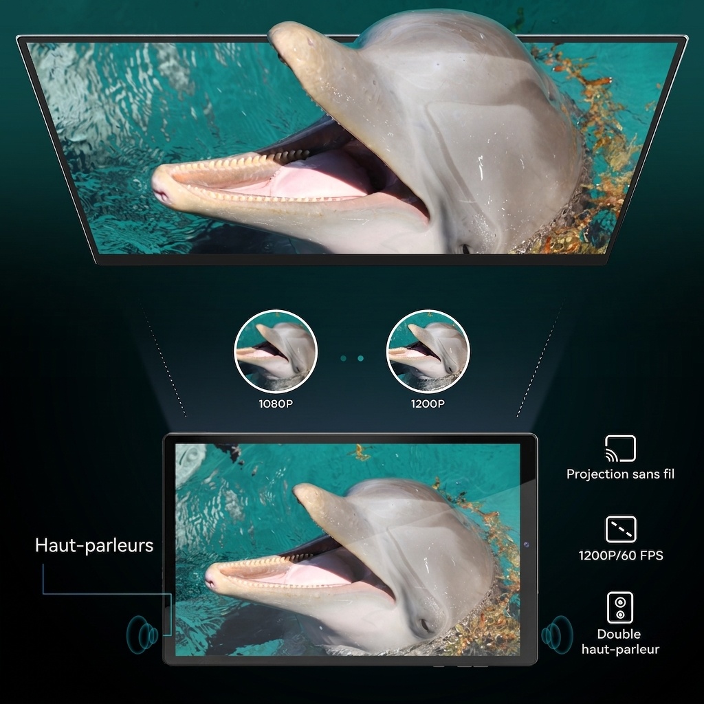 Tablette Kinstone 10,3" FHD Android 12, 6 Go de RAM, 128 Go de stockage