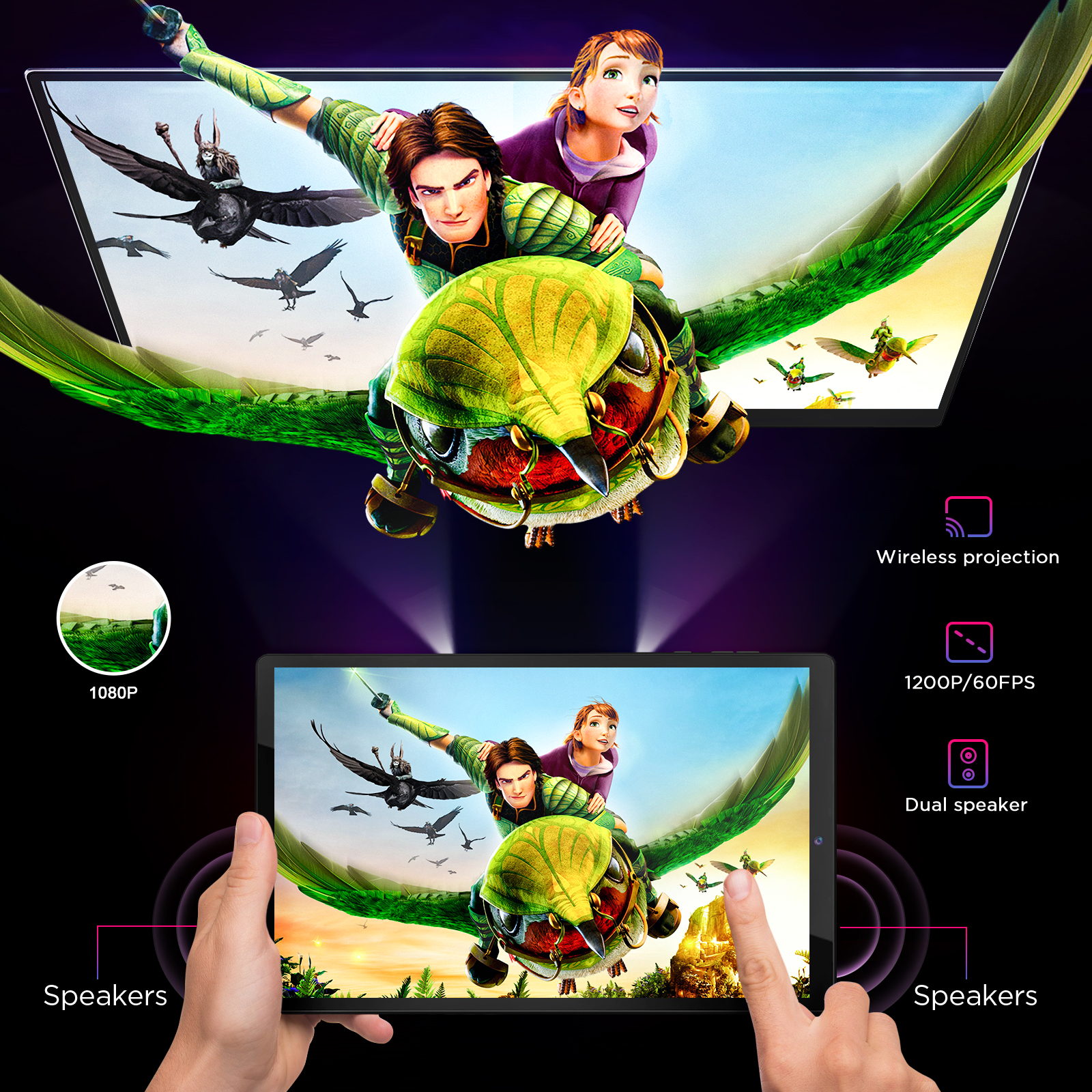 Kinstone 10.3" FHD Android 12 Tablet 6GB RAM 128GB Storage