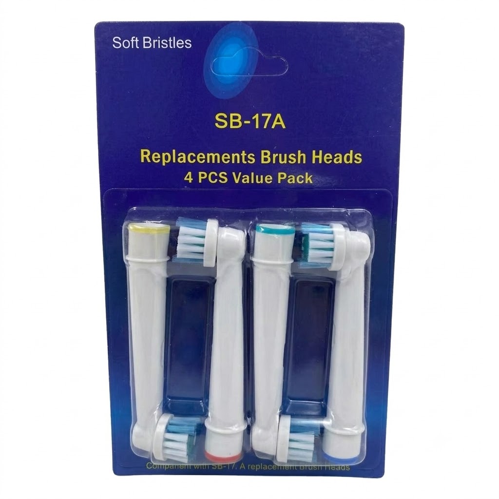 Soft Bristle Electric Toothbrush Replacement Heads, Compatible with Oral-B