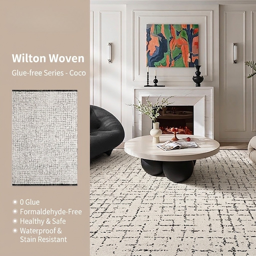Modern Abstract Wool Blend Area Rug - Waterproof & Anti-Bacterial