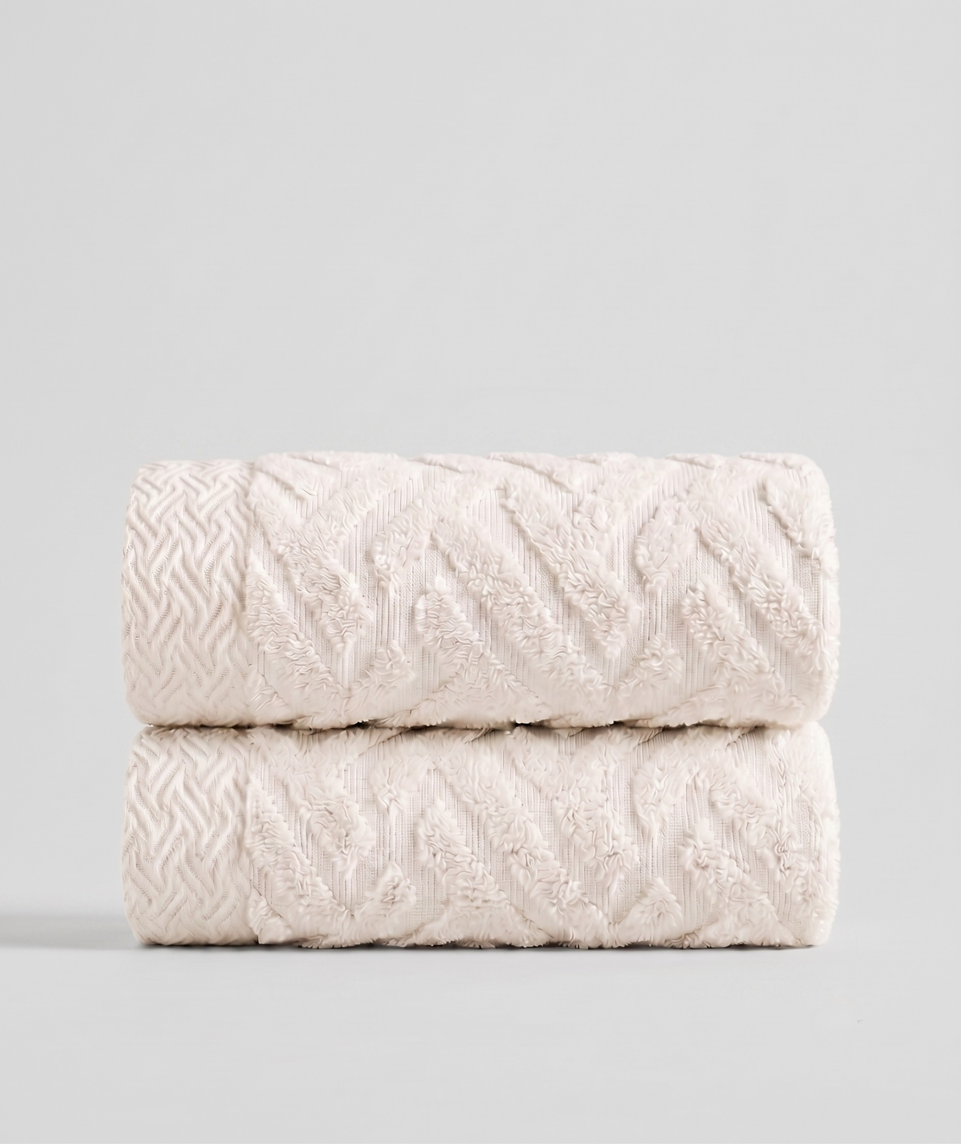 Cotton Geometric Terry Towel 2-Piece Set - Absorbent & Soft