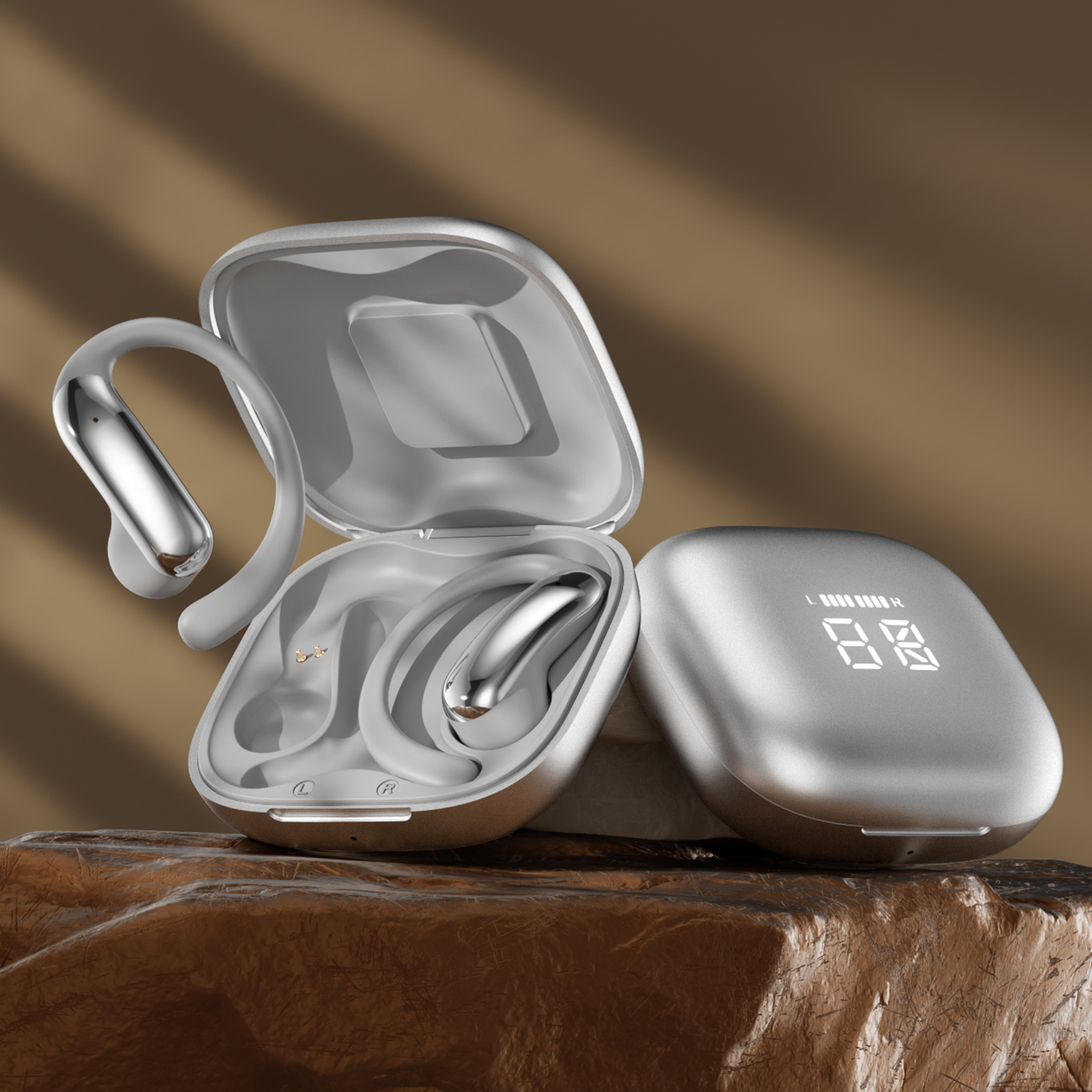 Open-Ear Wireless HiFi Earbuds with LED Charging Case Model#M142