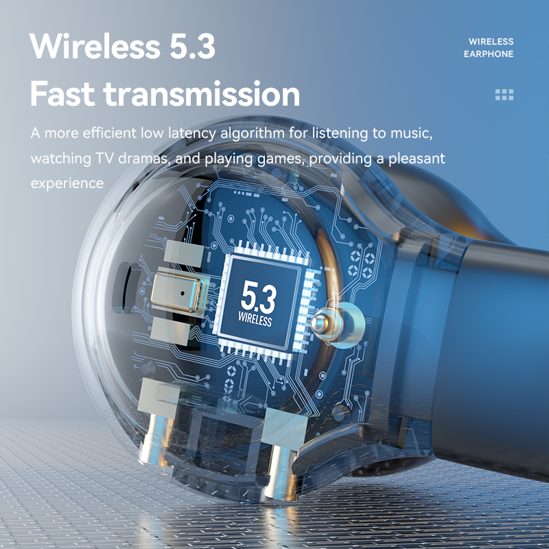 9D Wireless Ear-Clip Headphones with LED Power Display Model#M47