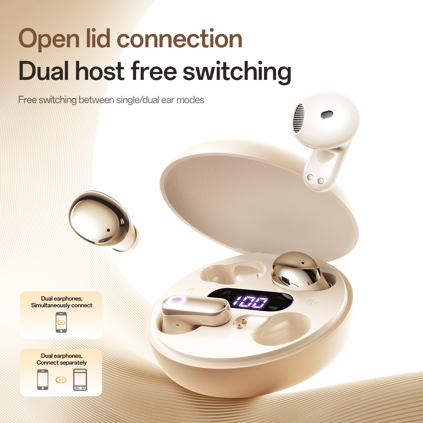Mini Bean Wireless Earbuds - Dual Use Bluetooth Headphones Model#M166