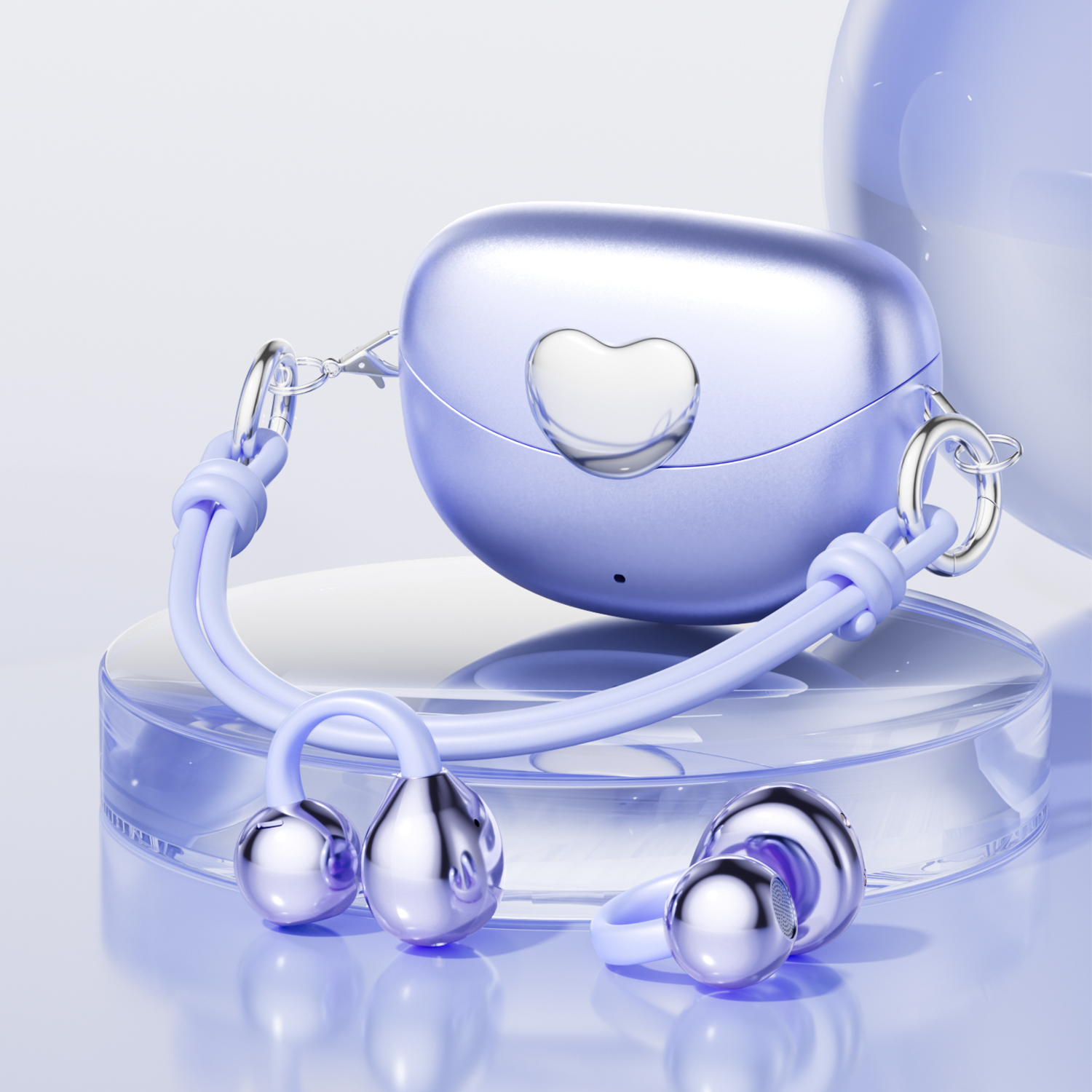 Open-Ear Wireless TWS Earbuds with Heart-Shaped Charging Case Model#M106
