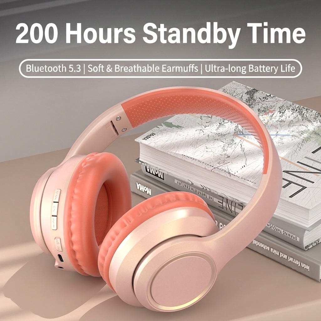 Wireless Over-Ear Foldable Bluetooth Headphones & Smart Watch Companion - LK055