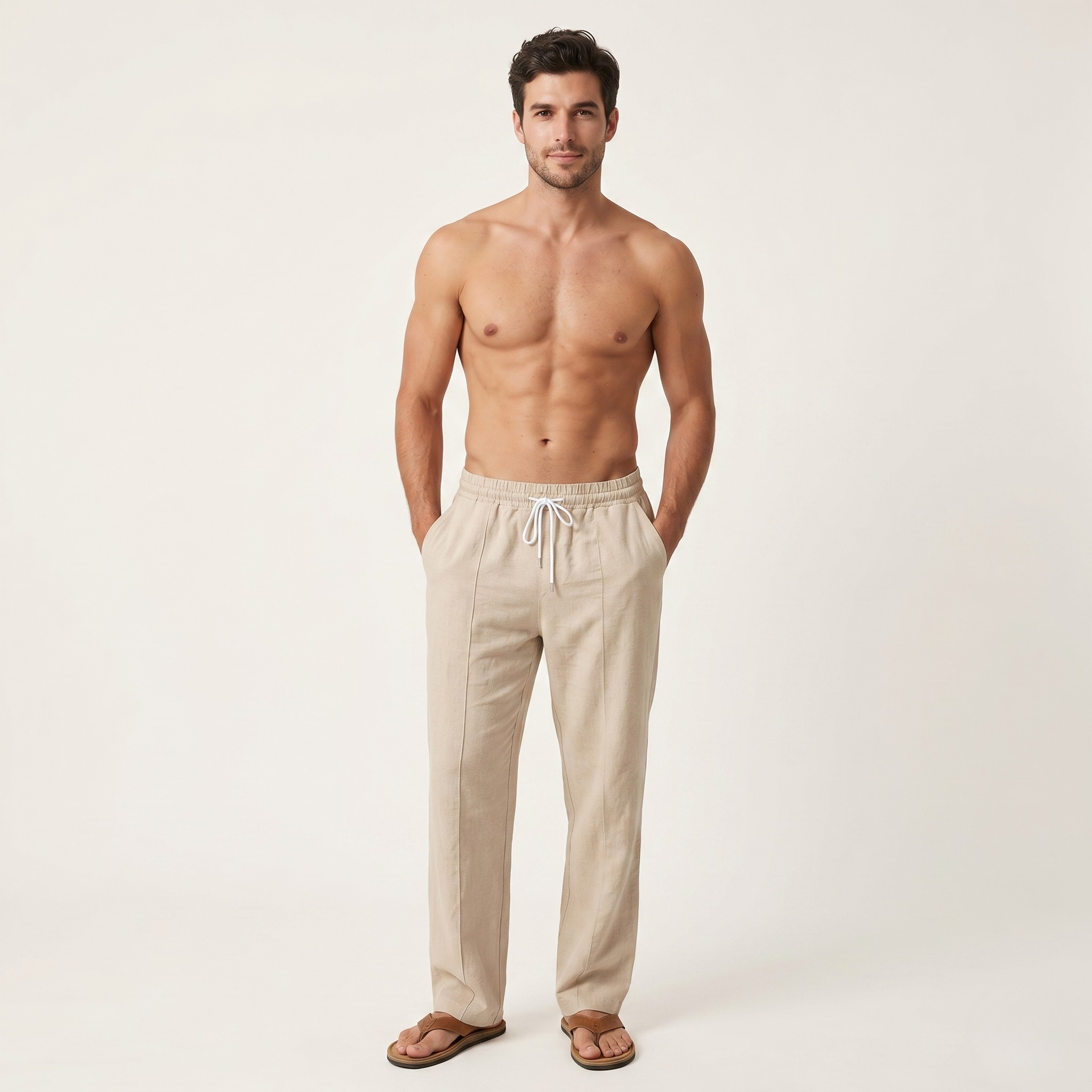 Men's Striped Drawstring Loose Fit Sweatpants